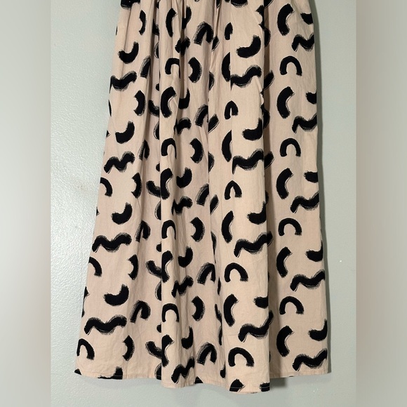 A New Day Women’s XS Strapless Smocked Tube Top Midi Sun Dress, Cream & Black - Picture 5 of 11